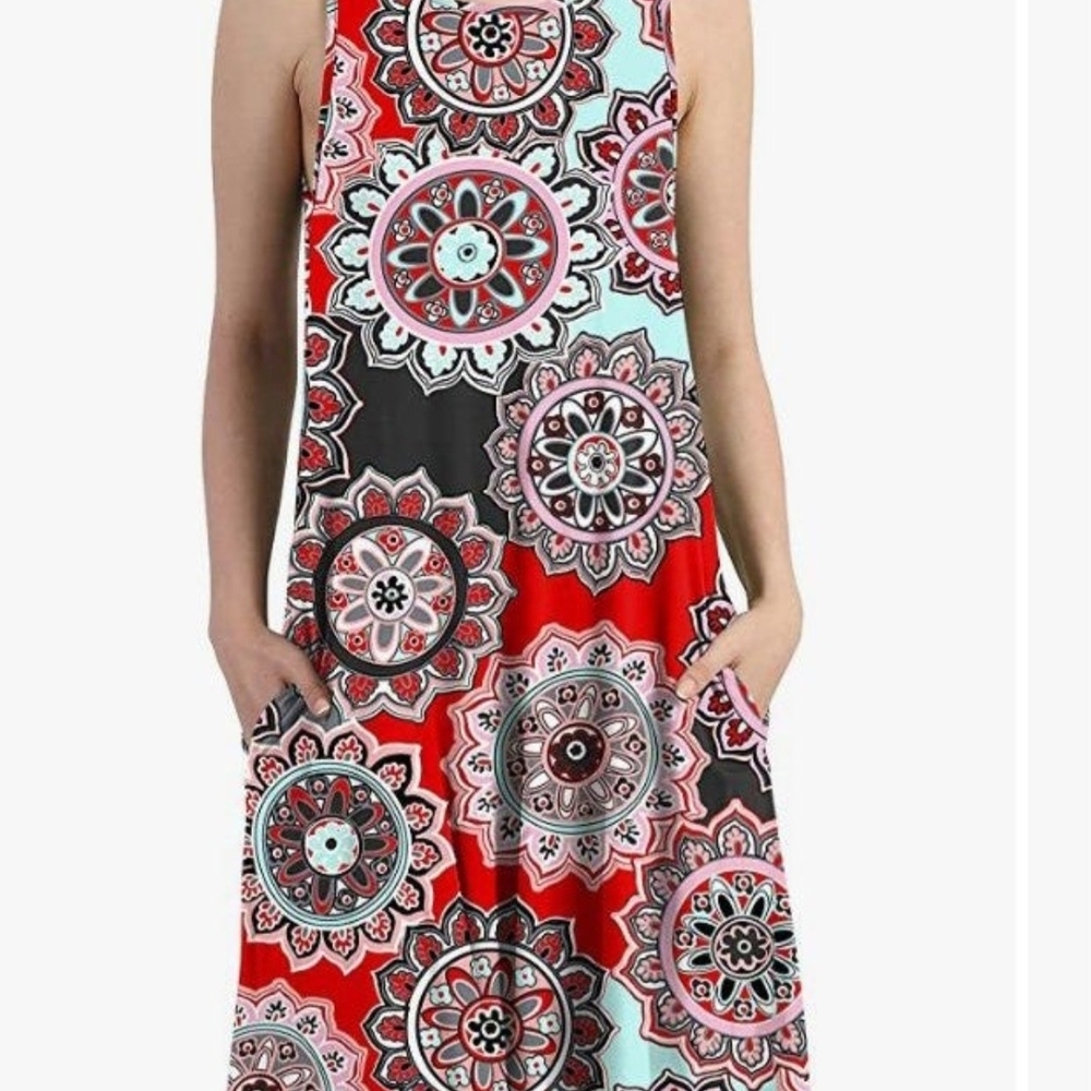 Colorful Mandala Pattern T Shirt dress